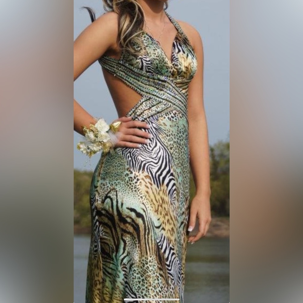 Animal print y2k prom dress